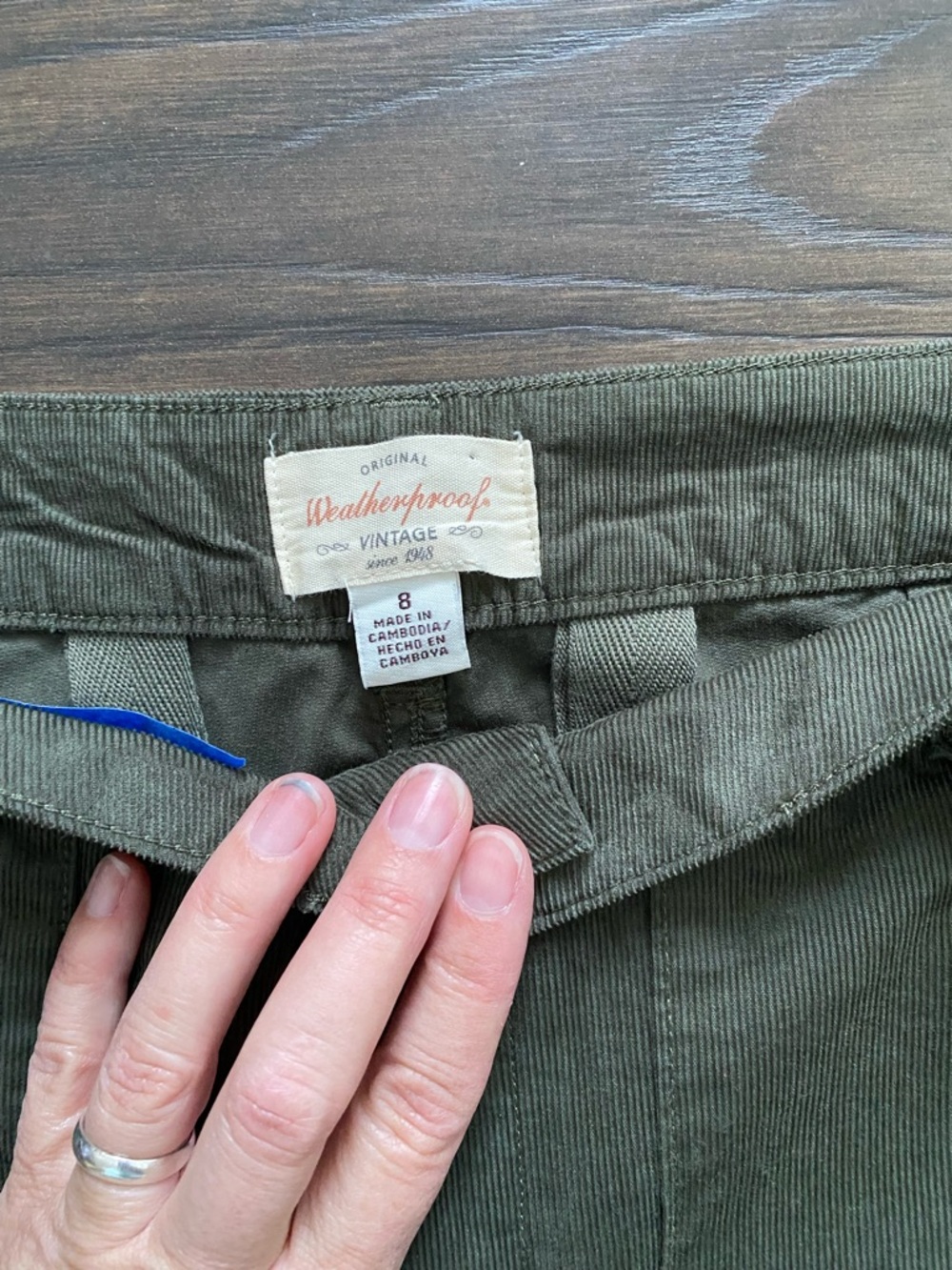 Weatherproof Olive Wide-leg Stretch Corduroy Pants Casual Size 10 - Picture 2 of 9